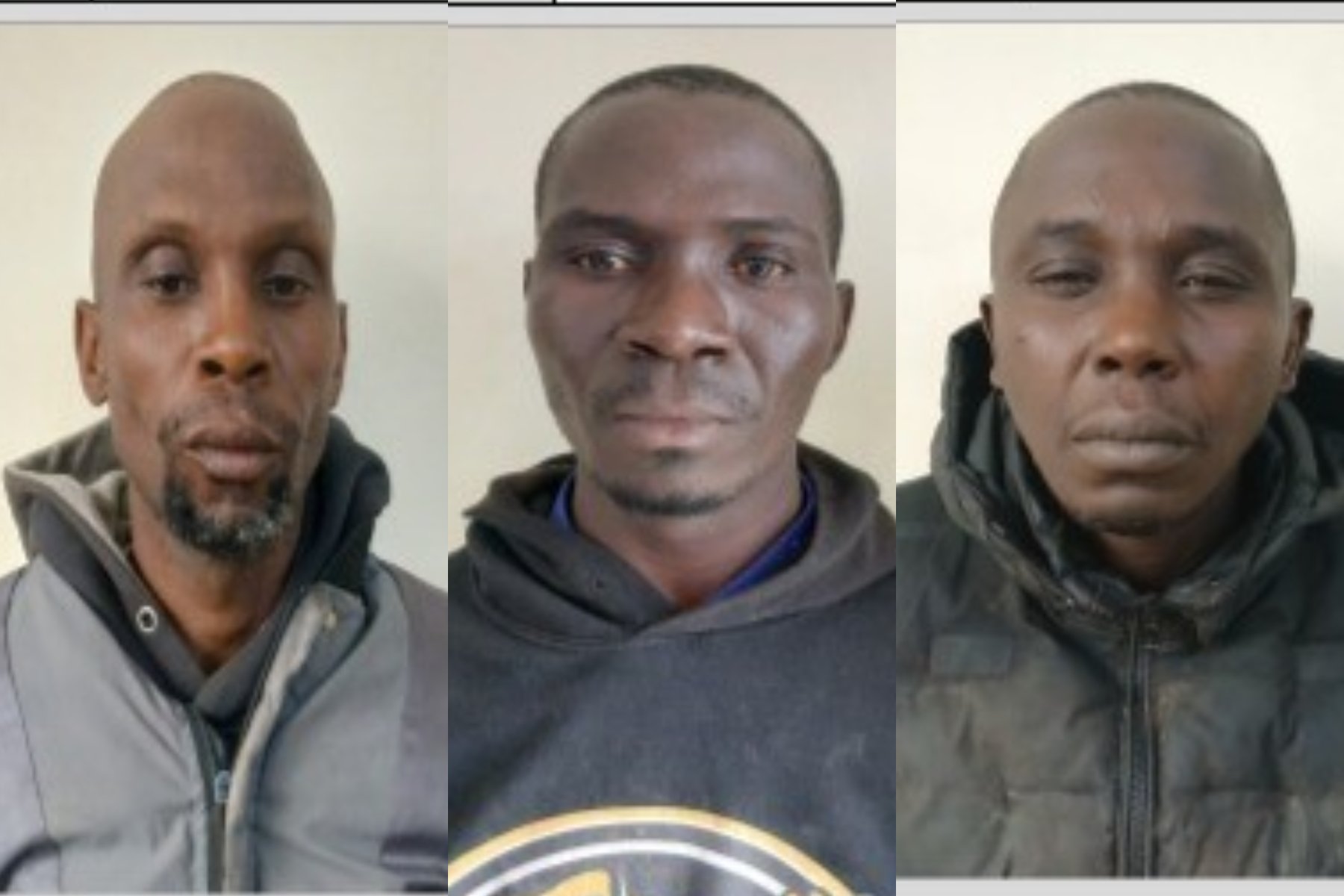 Collage photo of three suspects arrested in Embakasi.